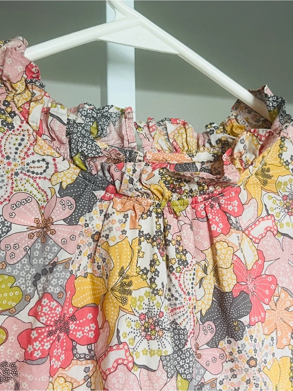 J.Crew Liberty Mauvey Floral Smocked Puff Sleeve Top Hipster Multi SZ M